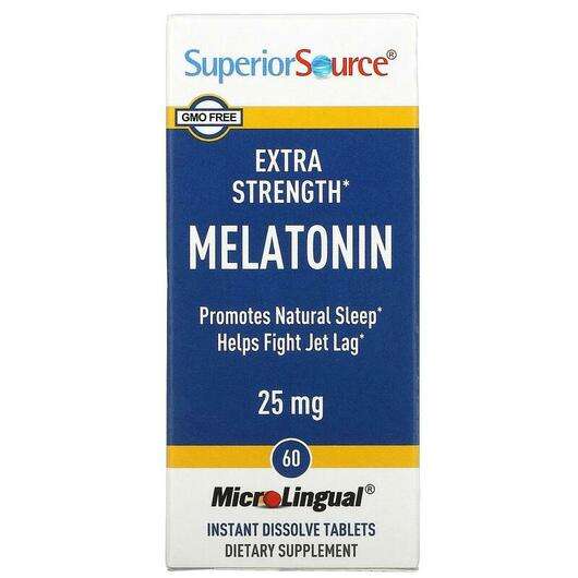 Основне фото товара Superior Source, Extra Strength Melatonin 25 mg, Мелатонін, 60...