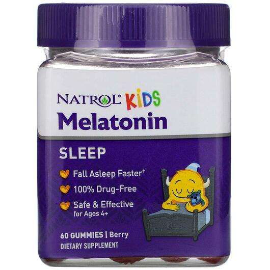 Основное фото товара Natrol, Мелатонин, Kids Melatonin Ages 4+ Berry, 60 таблеток
