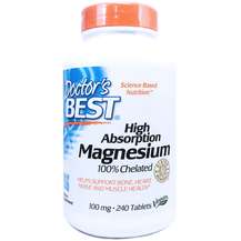 Doctor's Best, High Absorption Magnesium 100% Chelated, 240 Ta...