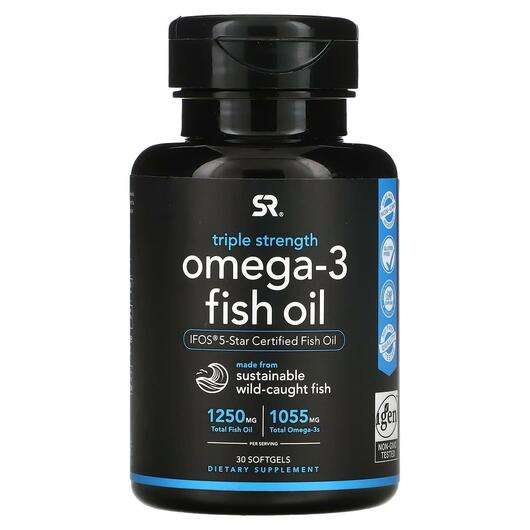 Основне фото товара Sports Research, Omega-3 Fish Oil, Риб'ячий жир Омега-3, 30 ка...