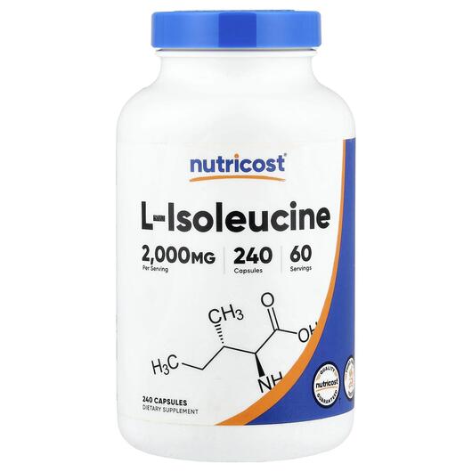 Основне фото товара Nutricost, L-Isoleucine, L-Ізолейцин, 240 капсул