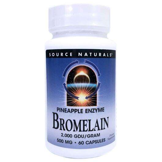 Основне фото товара Source Naturals, Bromelain 2000 GDU/g 500 mg 60, Бромелайн 200...
