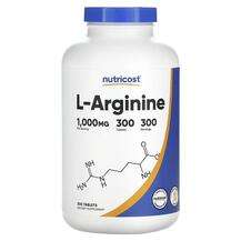 Nutricost, L-Arginine 1000 mg, L-Аргінін, 300 таблеток