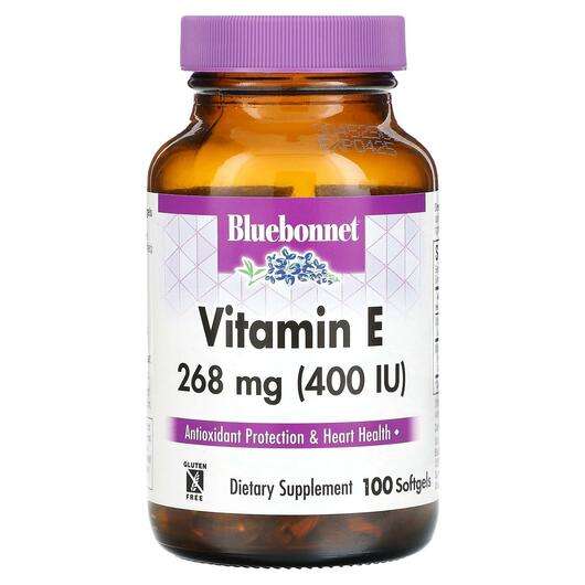 Основное фото товара Bluebonnet, Витамин E Токоферолы, Vitamin E 268 mg 400 IU, 100...