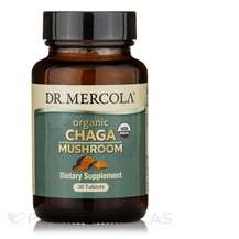 Dr Mercola, Organic Chaga Mushroom, Гриби Чага, 30 таблеток