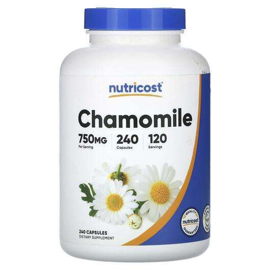Основное фото товара Nutricost, Ромашка, Chamomile 750 mg, 240 капсул