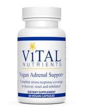 Vital Nutrients, Vegan Adrenal Support +, Підтримка наднирникі...