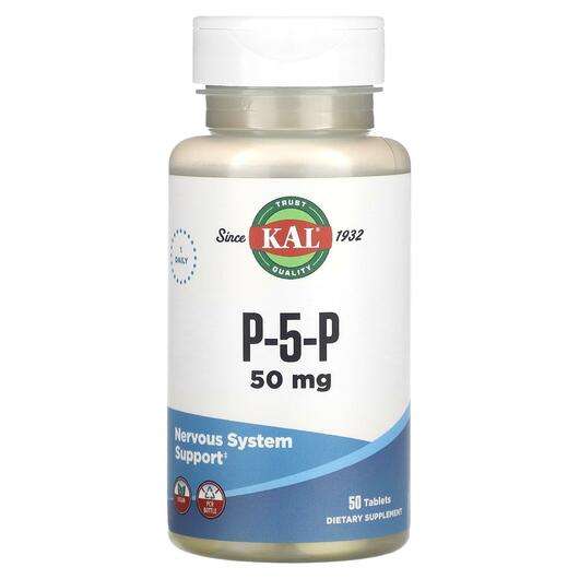 Основне фото товара KAL, P-5-P 50 mg, Піридоксал-5-фосфат, 50 таблеток