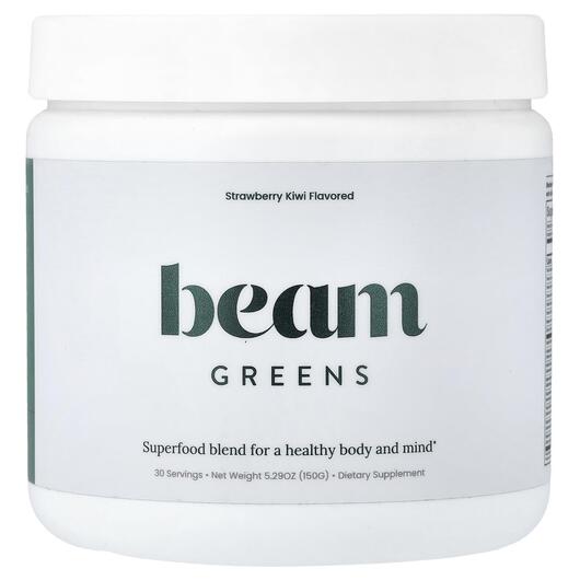 Основне фото товара Beam Organics, Greens Strawberry Kiwi, Супергрінс, 150 г