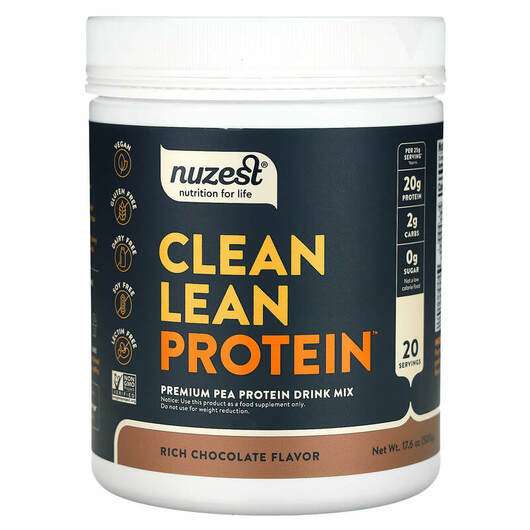 Основное фото товара Nuzest, Гороховый Протеин, Clean Lean Protein Powder Rich Choc...