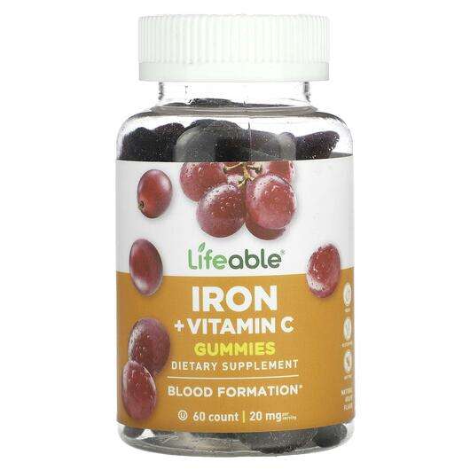 Фото товару Iron + Vitamin C Gummies Natural Grape 10 mg