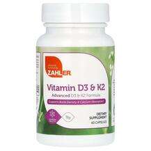 Zahler, Vitamin D3 & K2, Вітаміни D3 K2, 60 капсул