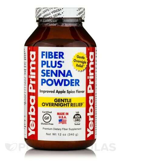 Основное фото товара Yerba Prima, Клетчатка, Fiber Plus Senna Powder Apple Spice Fl...