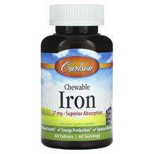 Carlson, Chewable Iron Natural Grape 27 mg, 60 Tablets