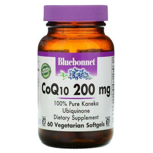 Основное фото товара Bluebonnet, Убихинон 200 мг, CoQ10 200 mg, 60 капсул