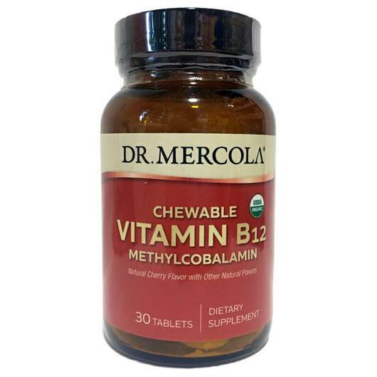 Основне фото товара Dr. Mercola, Chewable Vitamin B12, B12 Метилкобаламін, 30 табл...