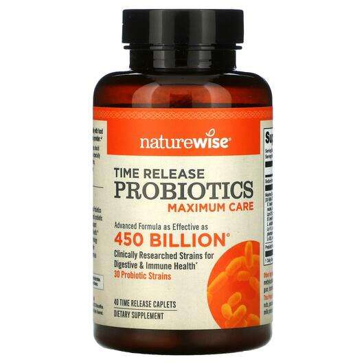 Основне фото товара Naturewise, Time Release Probiotics Maximum Care, Пробіотики, ...