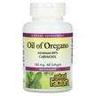 Фото товару Natural Factors, Oil Of Oregano 180 mg, Олія орегано, 60 капсул