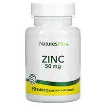 Natures Plus, Zinc 50 mg 90, Цинк 50 мг, 90 таблеток