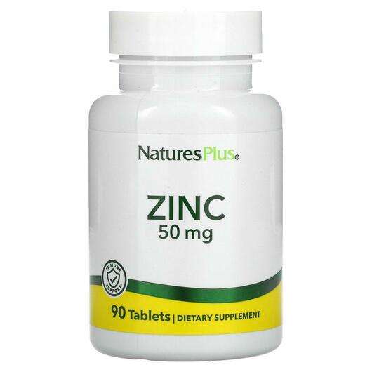 Основне фото товара Natures Plus, Zinc 50 mg 90, Цинк 50 мг, 90 таблеток