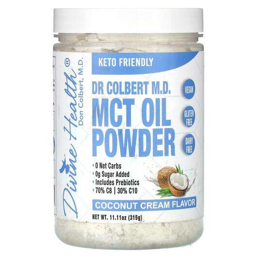Основное фото товара Divine Health, Триглицериды, Dr Colbert M.D. MCT Oil Powder Co...