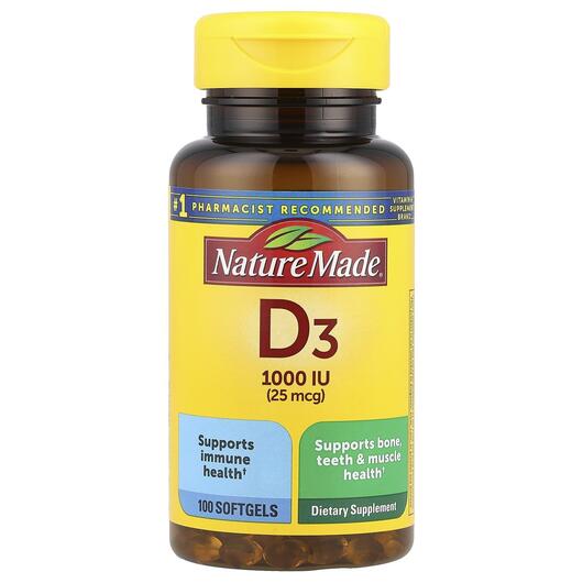 Основне фото товара Vitamin D3 1000 IU 90 +, Вітамін D, 10 Liquid Softgels