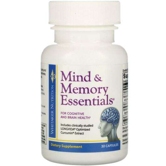 Основне фото товара Dr. Whitaker, Mind & Memory Essentials, Підтримка мозку, 3...