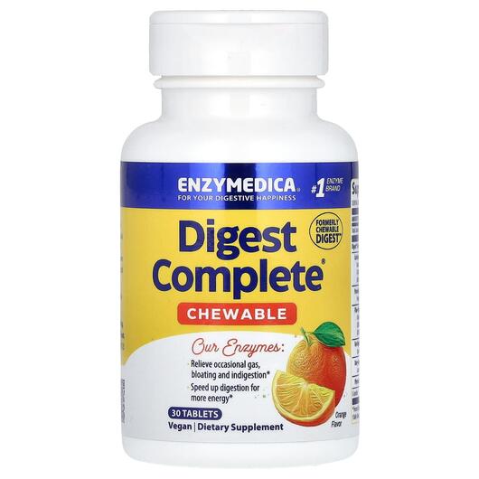Основное фото товара Digest Complete Digestion Formula Orange Flavor, Ферменты, 30 кап