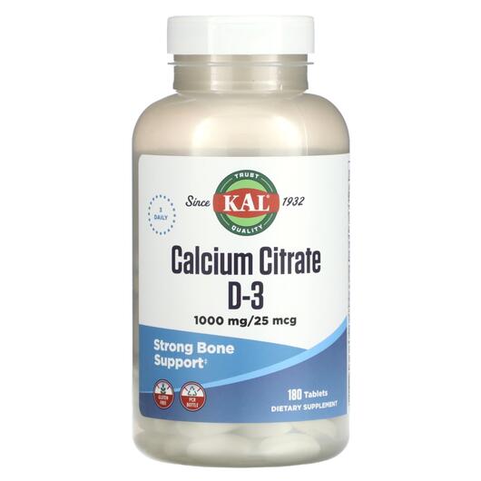 Основне фото товара KAL, Calcium Citrate D-3, Кальцій, 180 таблеток