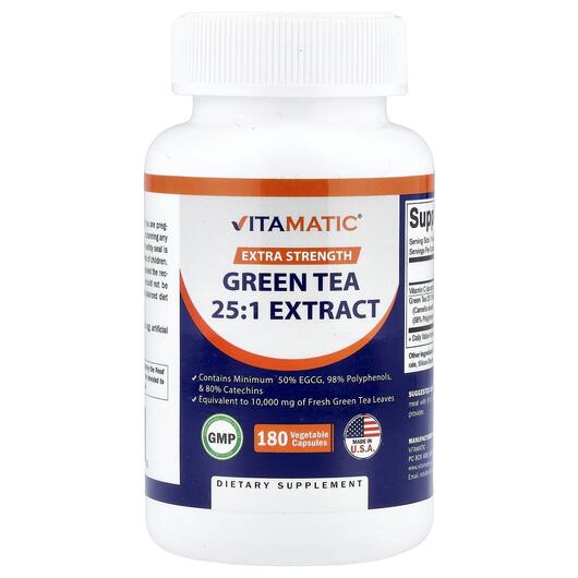Основное фото товара Экстракт Зеленого Чая, Green Tea 25:1 Extract, 180 капсул