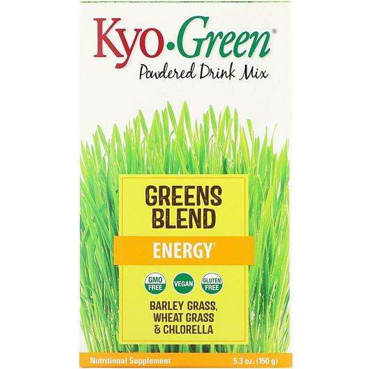 Основне фото товара Kyolic, Kyo-Green Powdered Drink, Енергетичний напій, 150 г