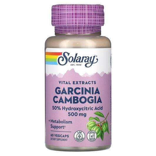 Основное фото товара Solaray, Гарциния камбоджийская 500 мг, Garcinia Cambogia 500 ...