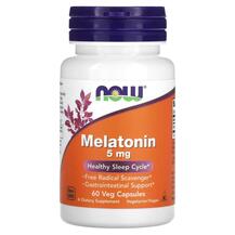 Мелатонін Melatonin 5 mg NOW Foods 60 капсул