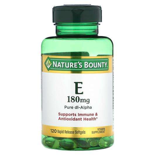 Основное фото товара Nature's Bounty, Витамин E Токоферолы, Vitamin E 180 mg, ...
