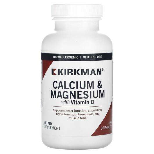 Основне фото товара Kirkman, Calcium & Magnesium with Vitamin D, Вітамін D, 12...