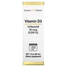 California Gold Nutrition, Vitamin D3 Unflavored 2000 IU, Віта...