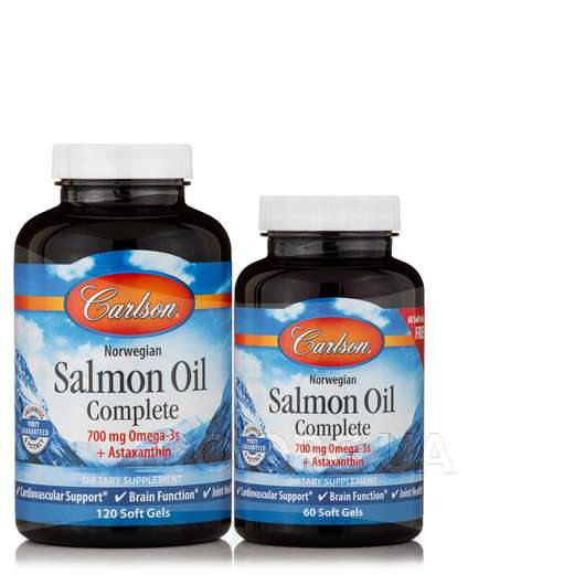 Salmon Oil Complete, Олія з дикого лосося, 120 + 60 капсул