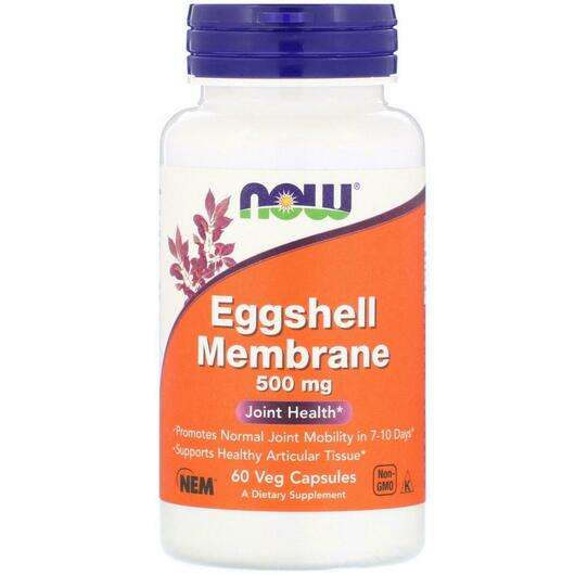 Основне фото товара Now, Eggshell Membrane 500 mg, Мембрана яєчної шкаралупи, 60 к...