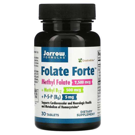 Основне фото товара Jarrow Formulas, Folate Forte, Метилфолат, 30 таблеток