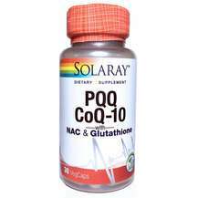 Solaray, PQQ и Q10 с NAC и глутатионом, PQQ CoQ-10, 30 капсул