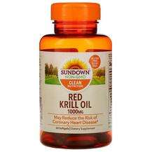 Sundown Naturals, Red Krill Oil 1000 mg, Омега ЕПК ДГК, 60 капсул