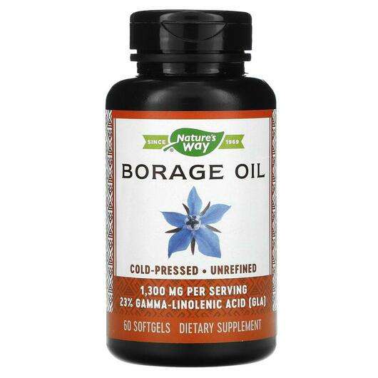 Borage 1300 mg, Масло огуречника 1300 мг, 60 капсул