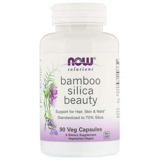 Основне фото товара Now, Bamboo Silica Beauty, Бамбук Вітаміни для волосся, 90 капсул