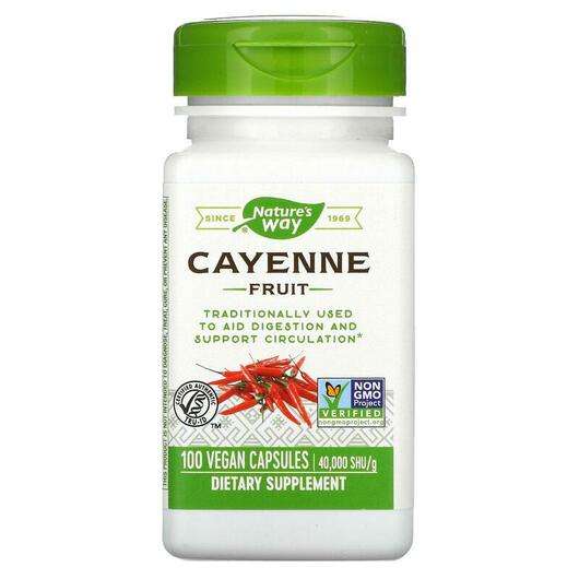 Cayenne Fruit 40000 SHU/g 100 Vegan, Кайенский перець 40000 SHU, 100 капсул