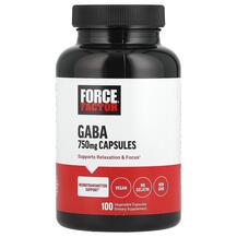 GABA 750 mg ГАМК Force Factor 100 капсул