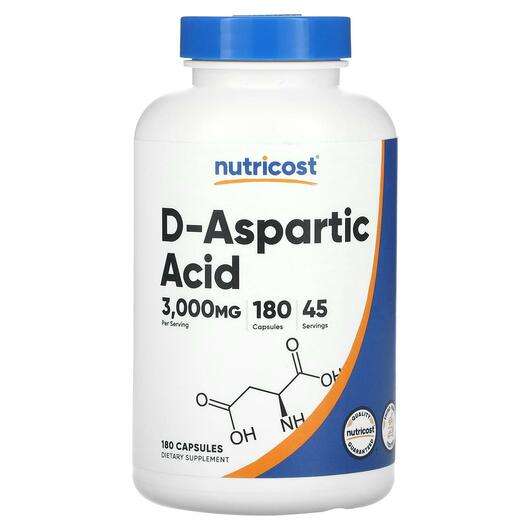 Основное фото товара Nutricost, L-Аспартат, D-Aspartic Acid 3000 mg, 180 капсул