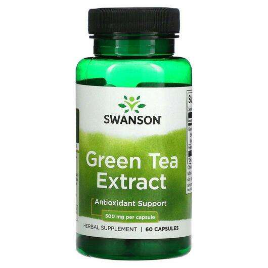 Основне фото товара Swanson, Green Tea Extract 500 mg, Екстракт Зеленого Чаю, 60 к...