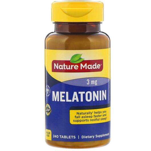 Основне фото товара Nature Made, Melatonin 3 mg 240, Мелатонін, 240 таблеток