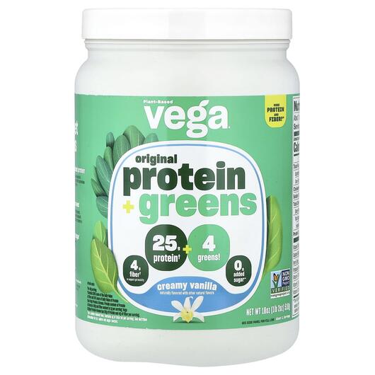 Основное фото товара Plant-Based Original Protein + Greens Creamy Vanilla, Протеин, 51