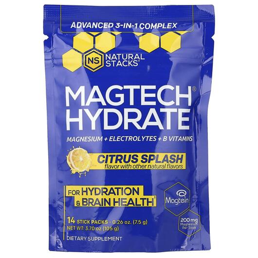 Основне фото товара Natural Stacks, Magtech Hydrate Citrus Splash, Магній, 14 шт